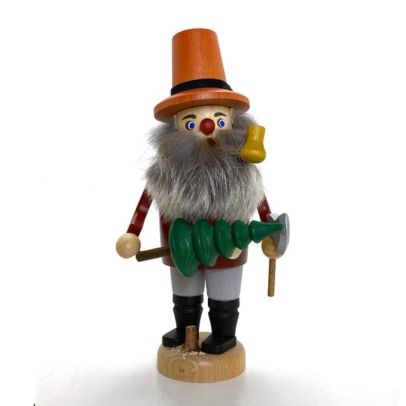 Lumber Jack Tree Smoker Erzebirge Kaden Straco 8.25 In Tall Made In Germany - Picture 1 of 3